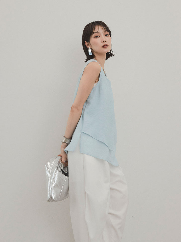 [予約]シアータックアシンメトリーブラウス/ライトブルー