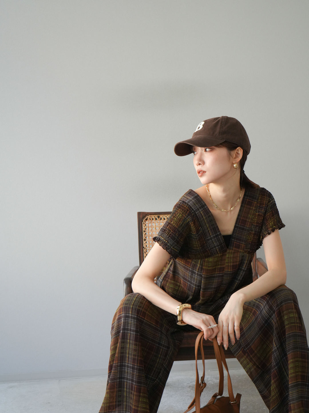 [SET]シアーチェックシャーリングサロペット+シアーチェックシャーリングサロペット(2set)