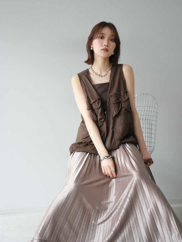 [予約]ナイロンBIGポケットシアーベスト/ブラウン