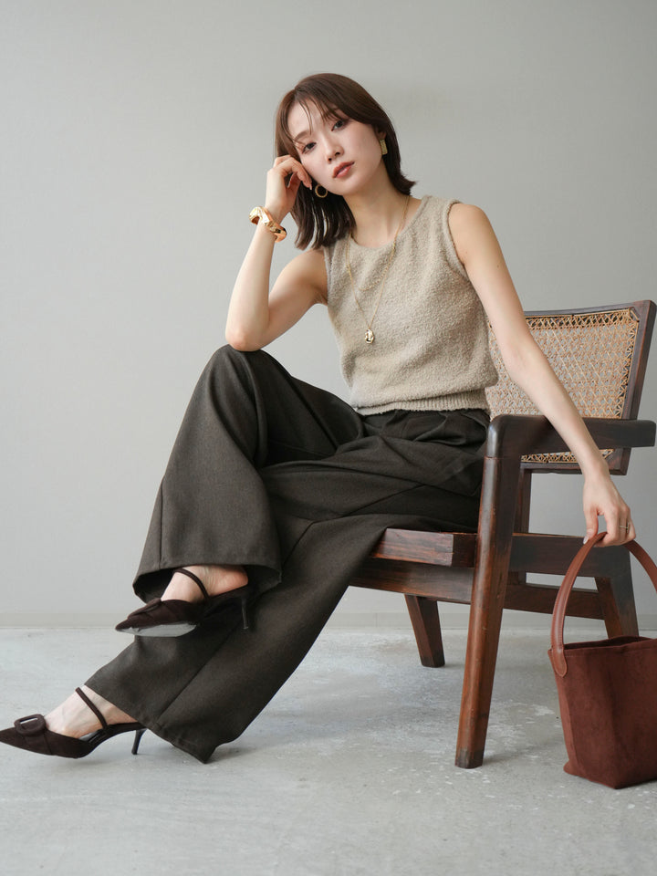 [予約]ブークレニットタンクトップ/ベージュ