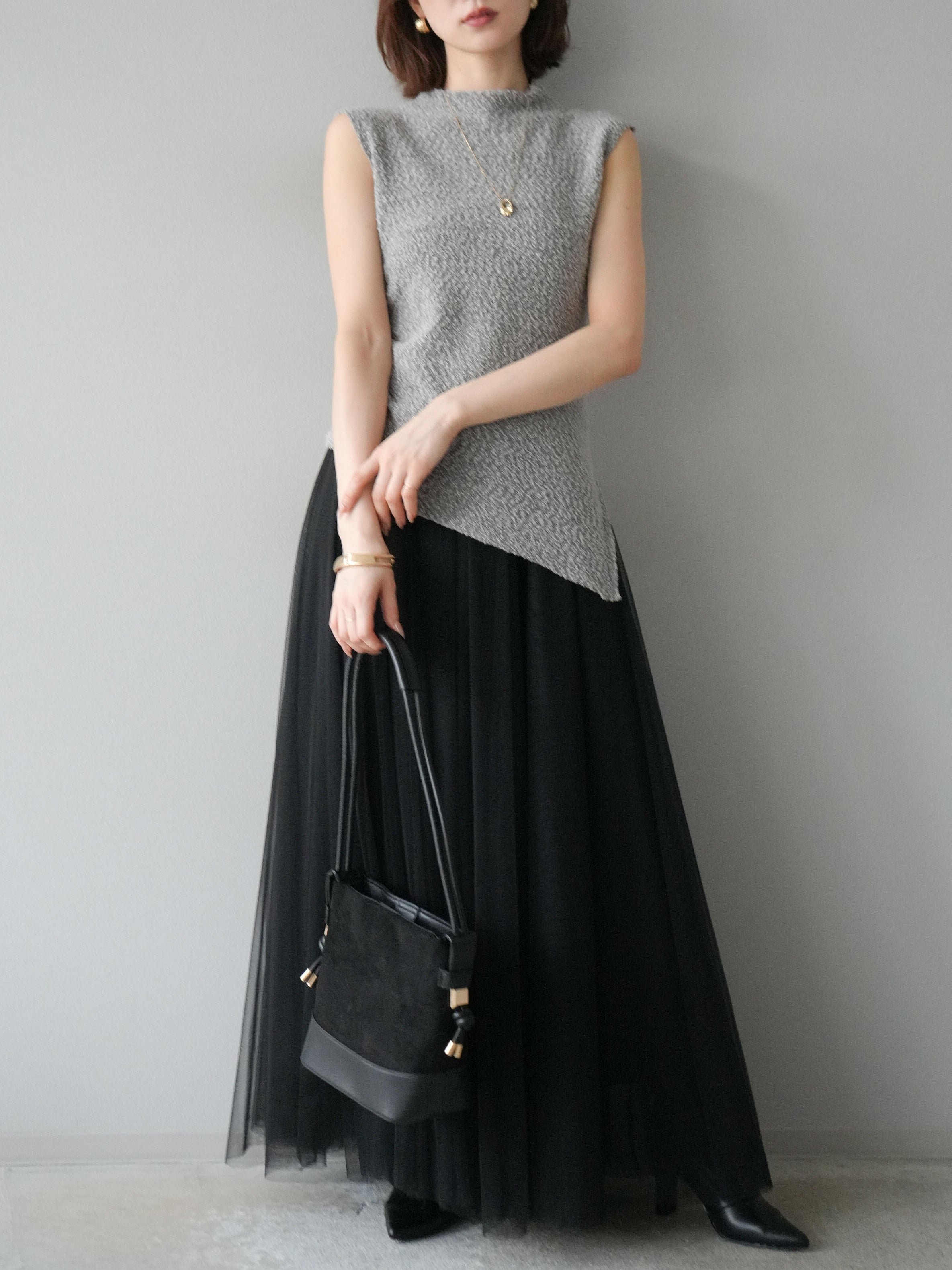 セール　アナトリエ　美品　未使用　チュールスカート　ブラック セール アナトリエ 美品 未使用 チュールスカート ブラック