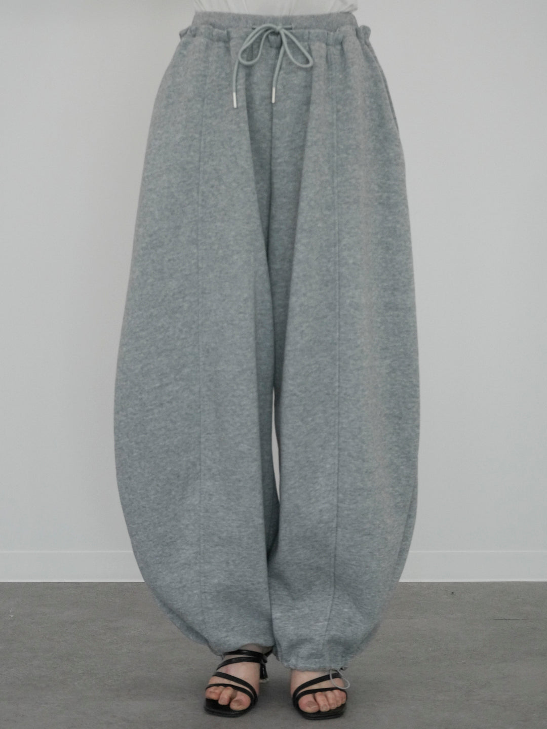 [予約]ダブルウエストドロストヘムスウェットパンツ/gray