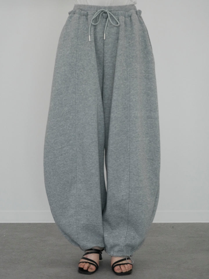 [予約]ダブルウエストドロストヘムスウェットパンツ/gray