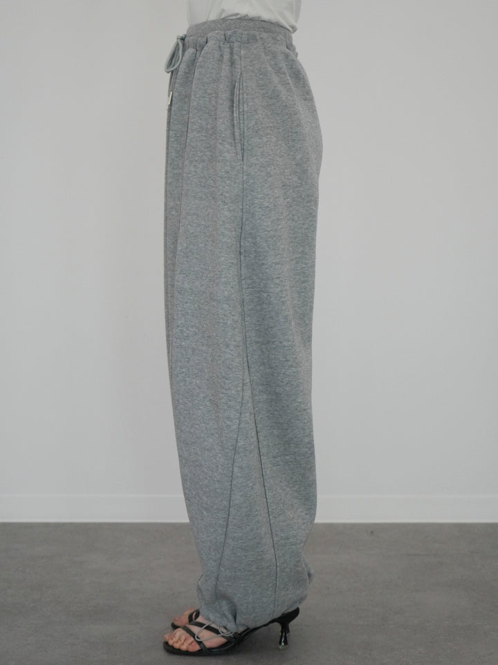 [予約]ダブルウエストドロストヘムスウェットパンツ/gray