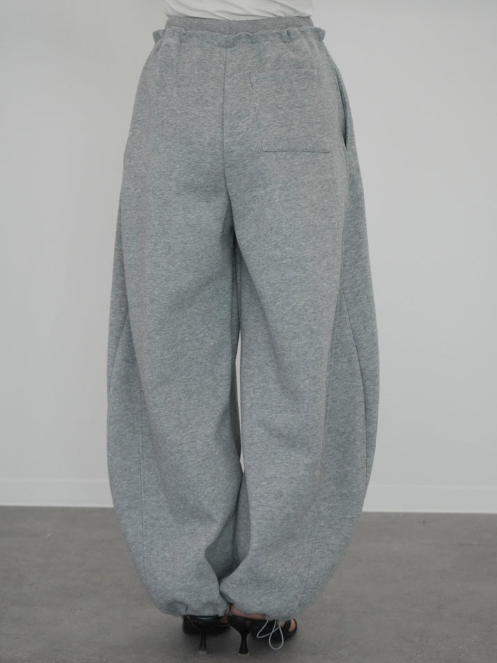 [予約]ダブルウエストドロストヘムスウェットパンツ/gray
