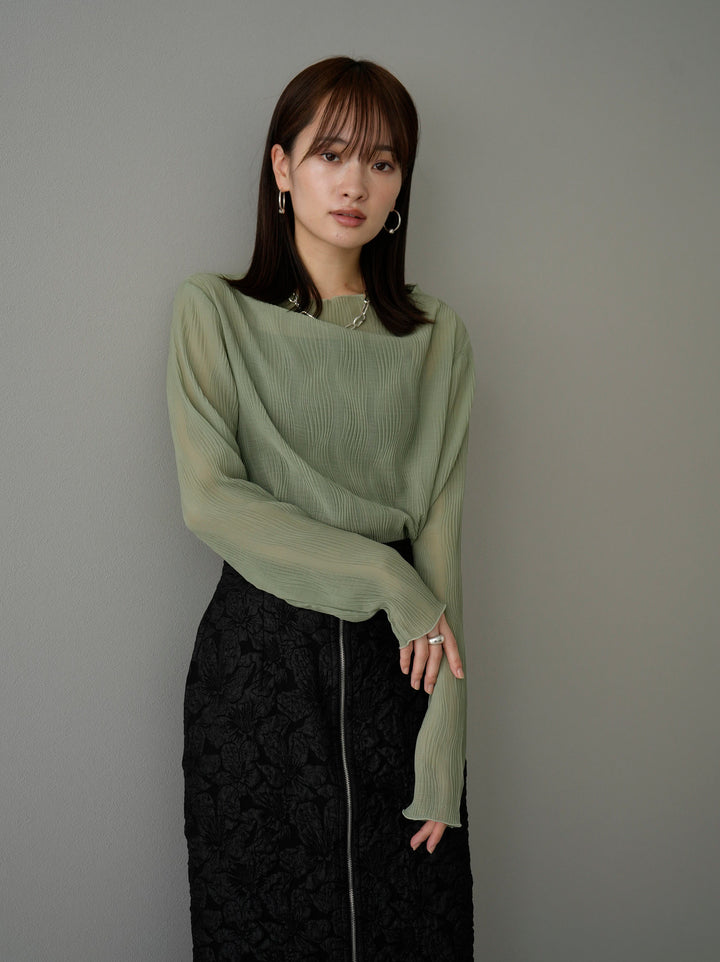 [Pre-order] Willow Wave Sheer Top/Green