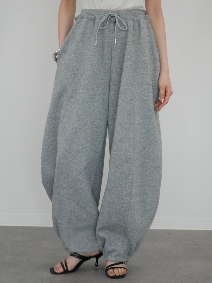 [予約]ダブルウエストドロストヘムスウェットパンツ/gray