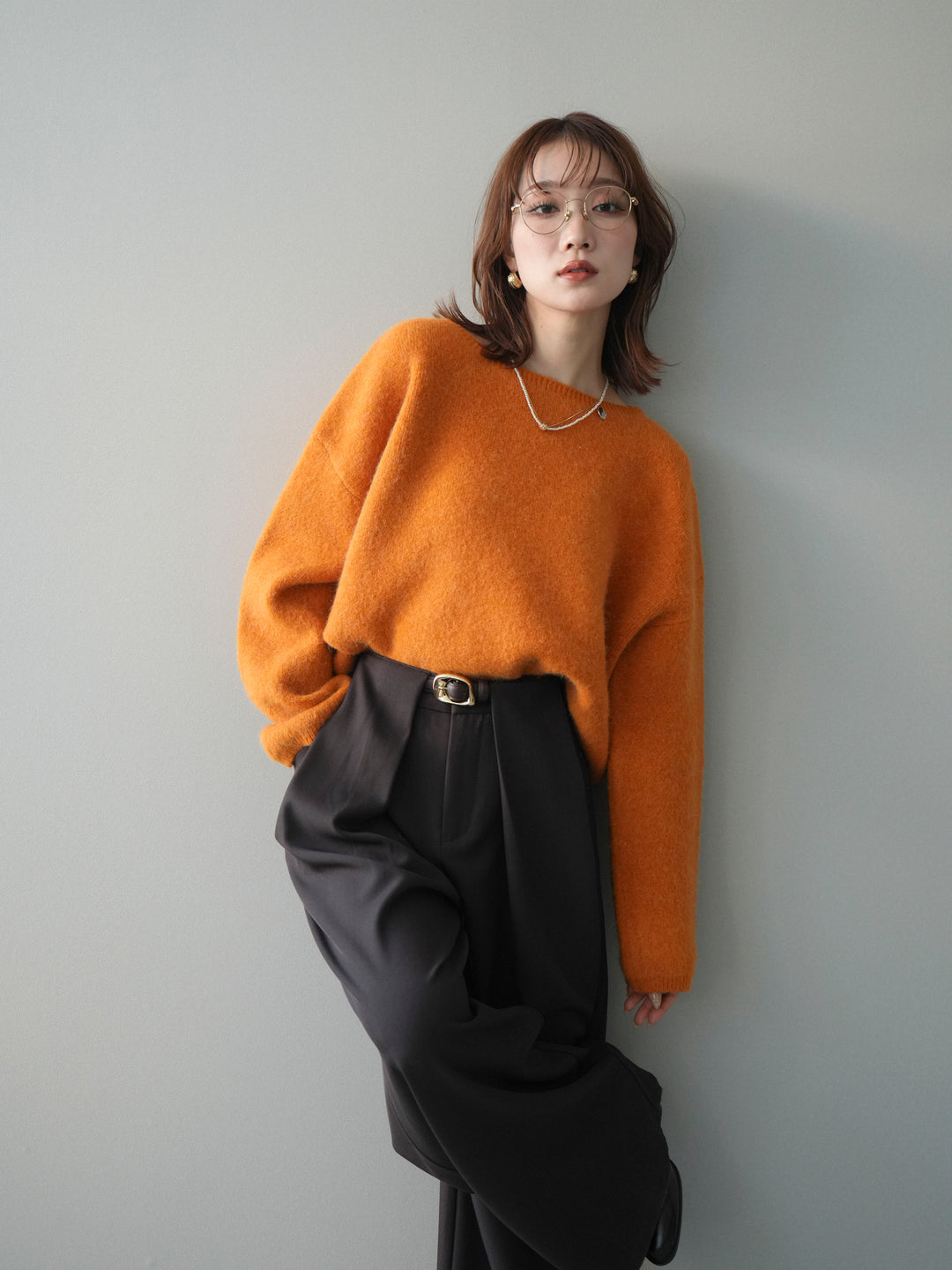 [SET]アンゴラタッチボートネッククロップドプルオーバー+アンゴラタッチボートネッククロップドプルオーバー(2set)