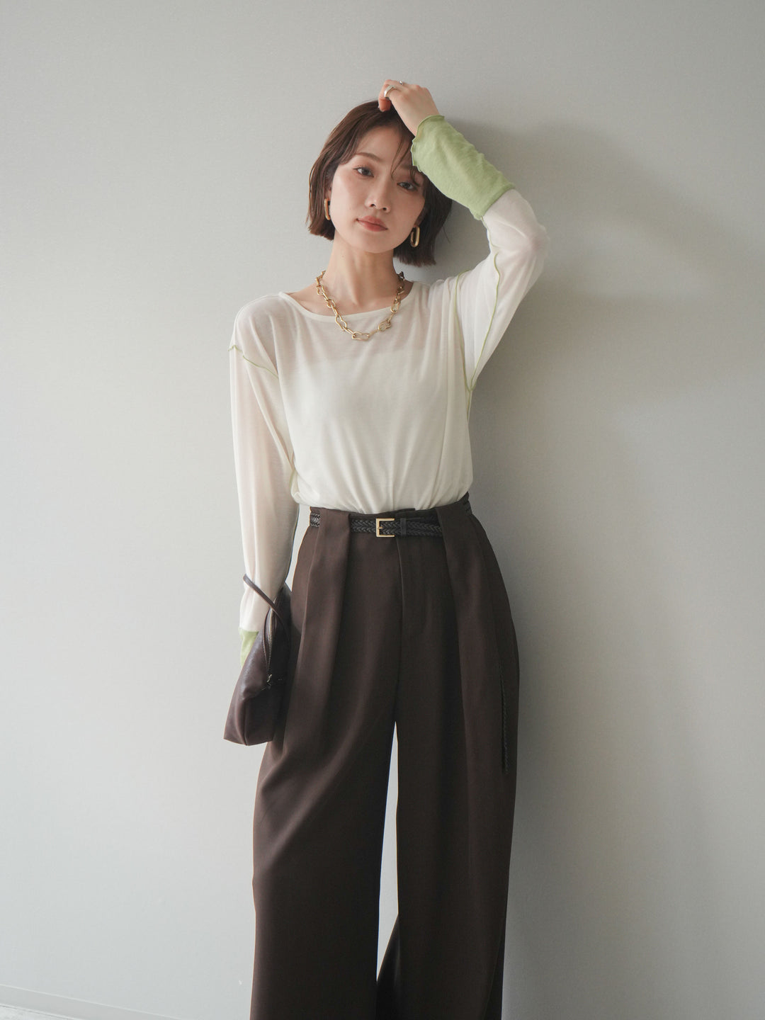 [SET]配色メロウトップス+配色メロウトップス(2set)