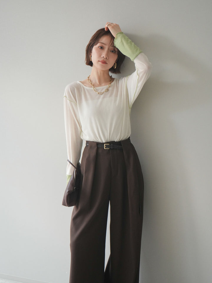 [SET]配色メロウトップス+配色メロウトップス(2set)