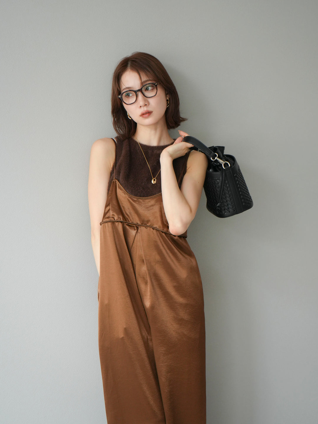 [予約]シャギーニットタンクトップ/ブラウン