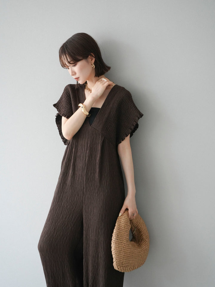 [SET]楊柳シャーリングサロペット+楊柳シャーリングサロペット(2set)