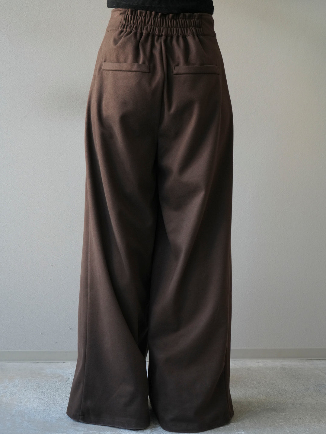 [予約]ウールタッチフロントジップパンツ/brown