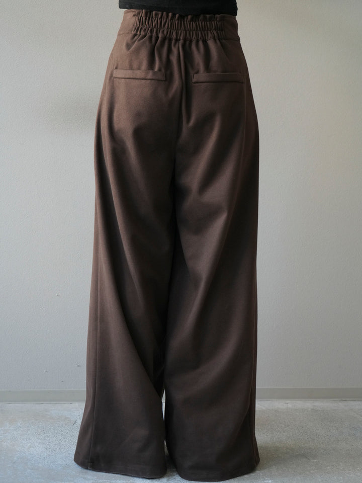 [予約]ウールタッチフロントジップパンツ/brown