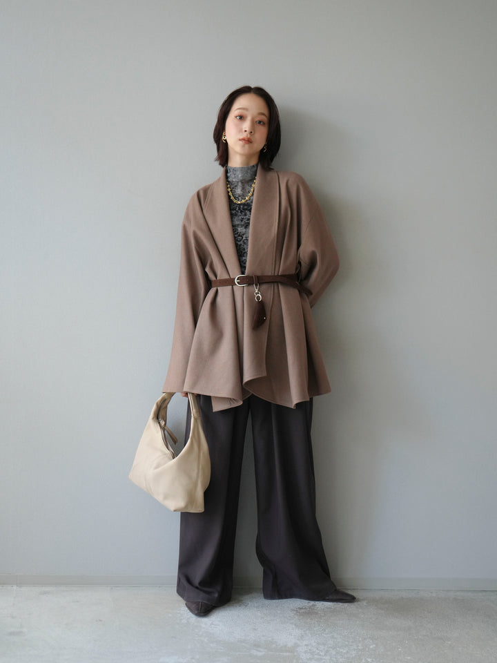 [予約]ビックカラーミディアムジャケット/ベージュ