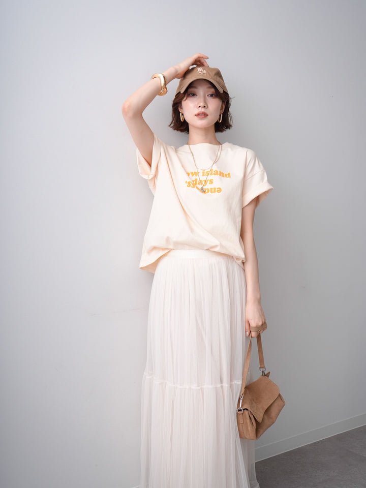 [予約]フロッキーロゴTEE/beige