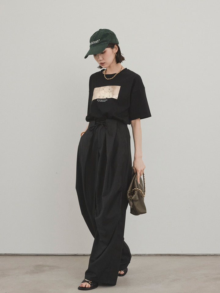 [預購] Design Loop 側邊褶褲/黑色