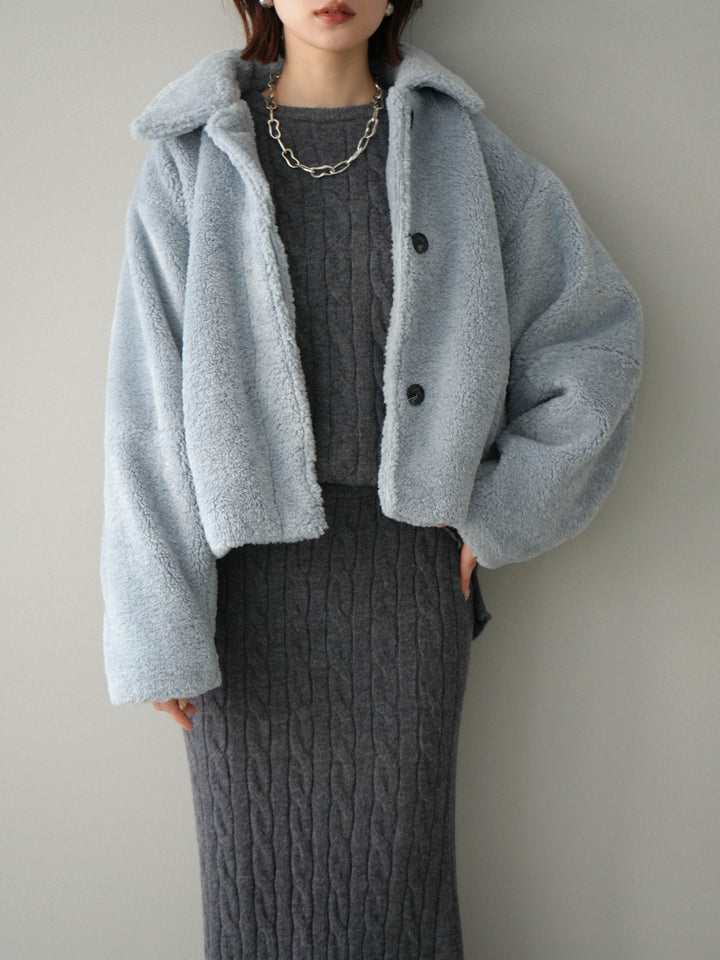 [予約]エコファーステンカラージャケット/blue