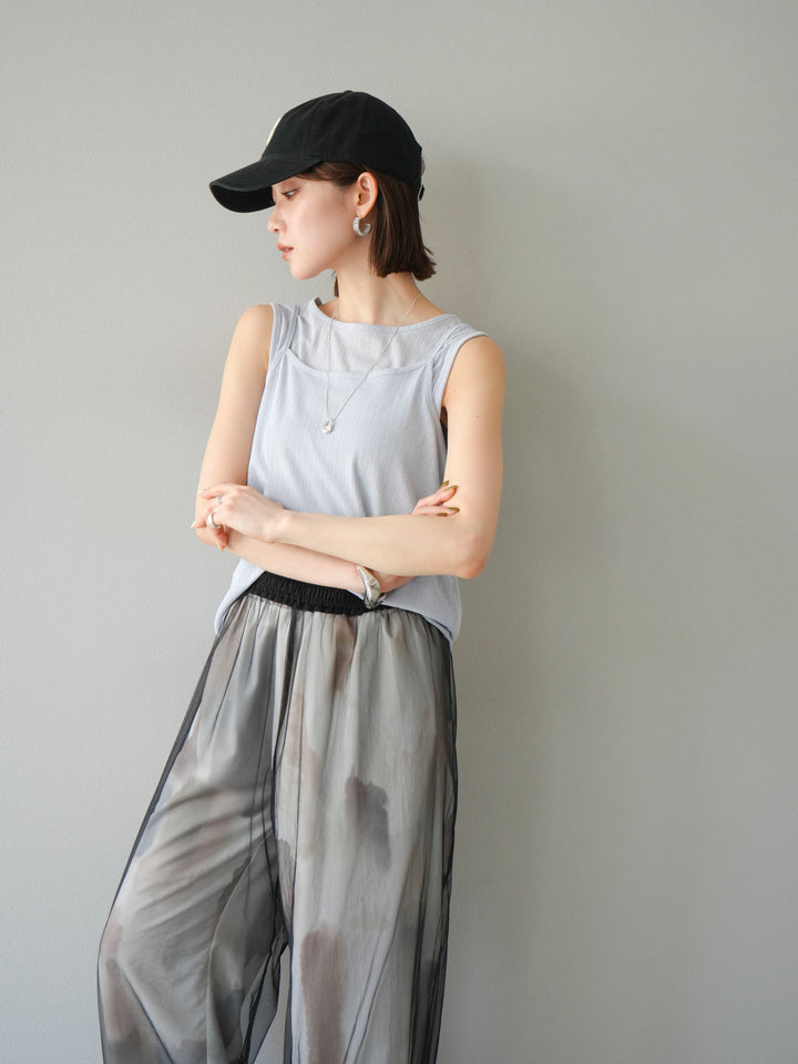 [予約]アイスタッチ2WAYデザインキャミタンク/ブルー