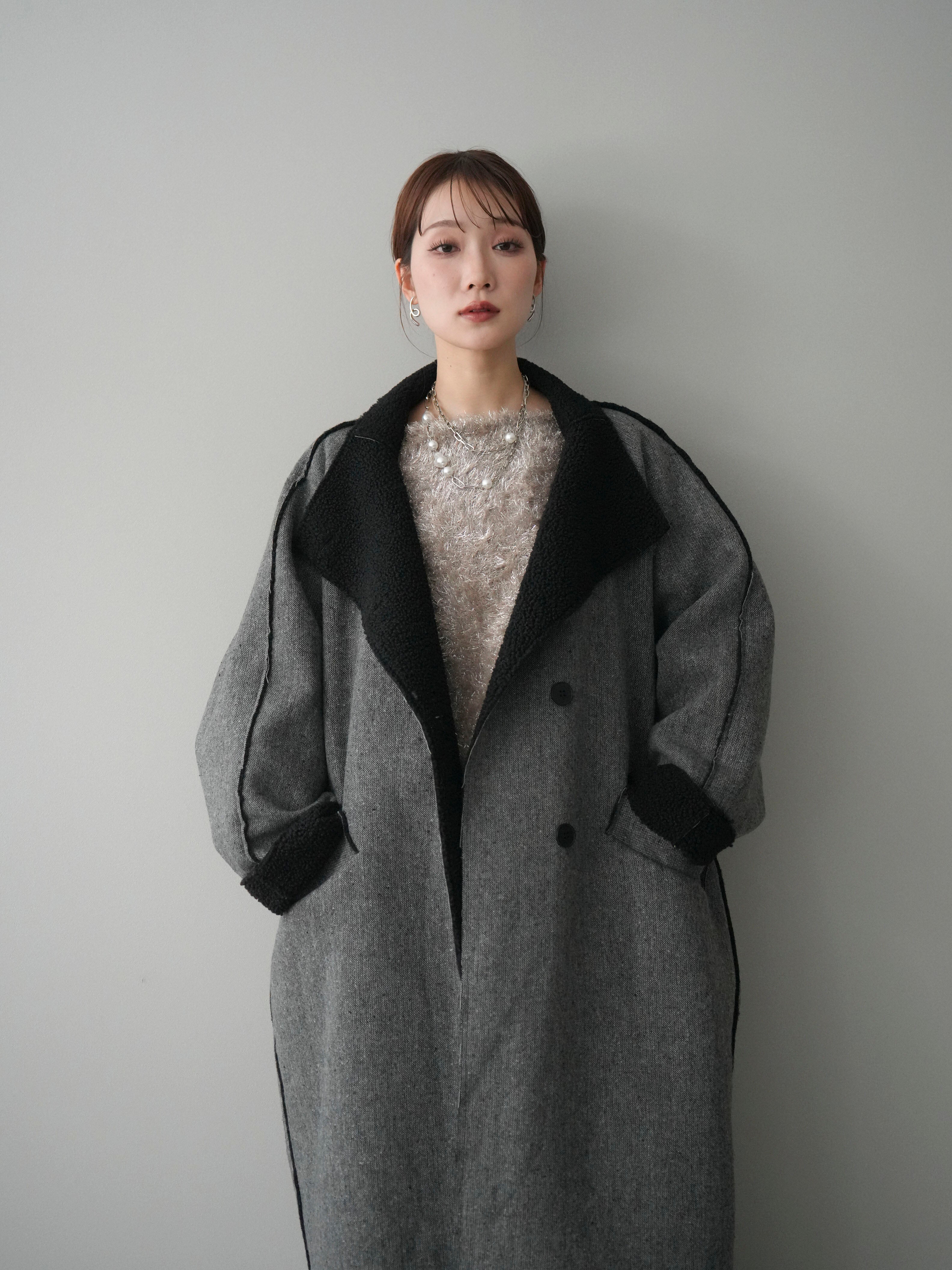 予約]アウトシーム裏ボアコート/gray – Lumier