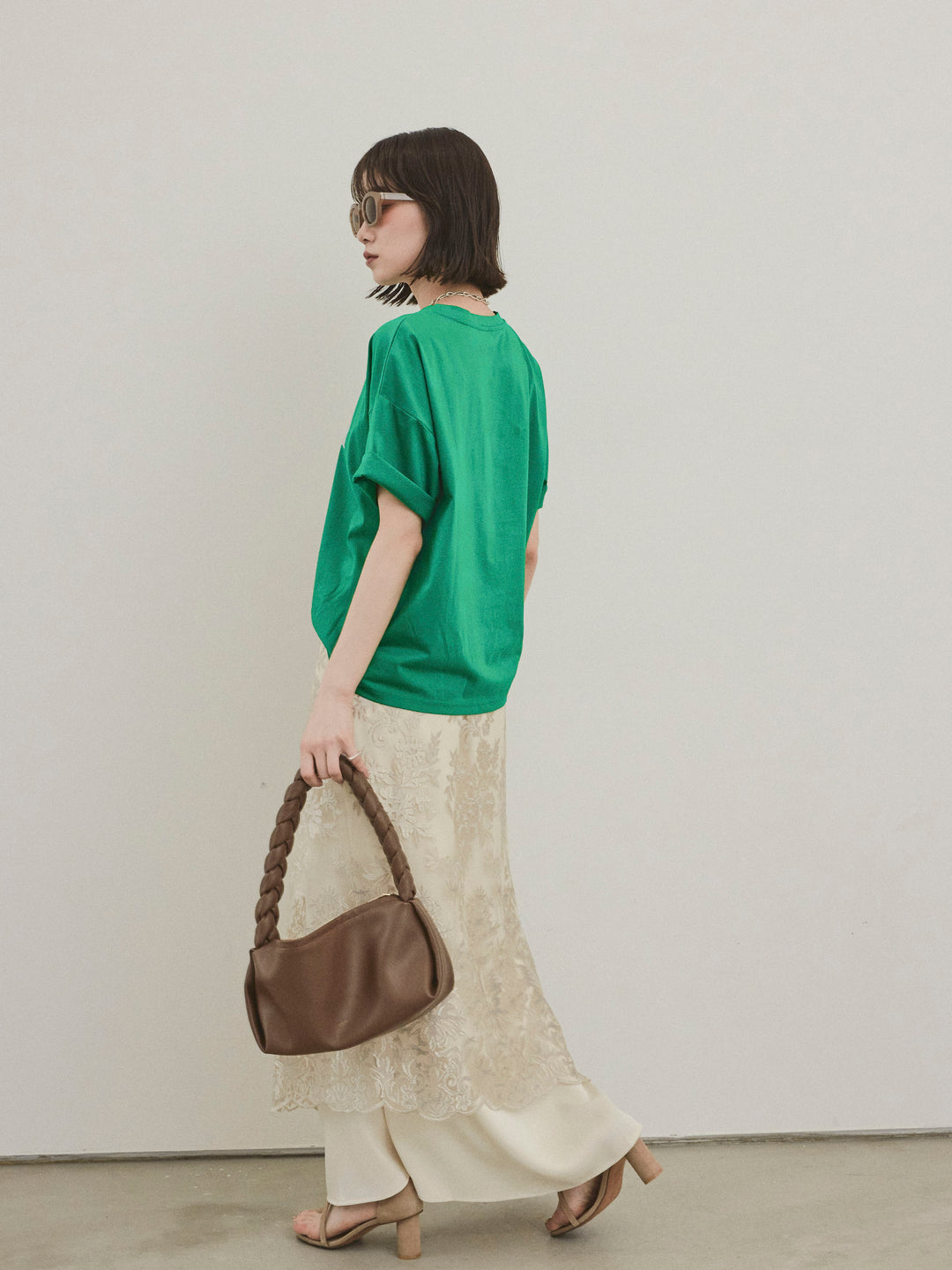 [套裝] 燙金印花乾爽棉質 TEE + 寬鬆窄裙 (2 套)