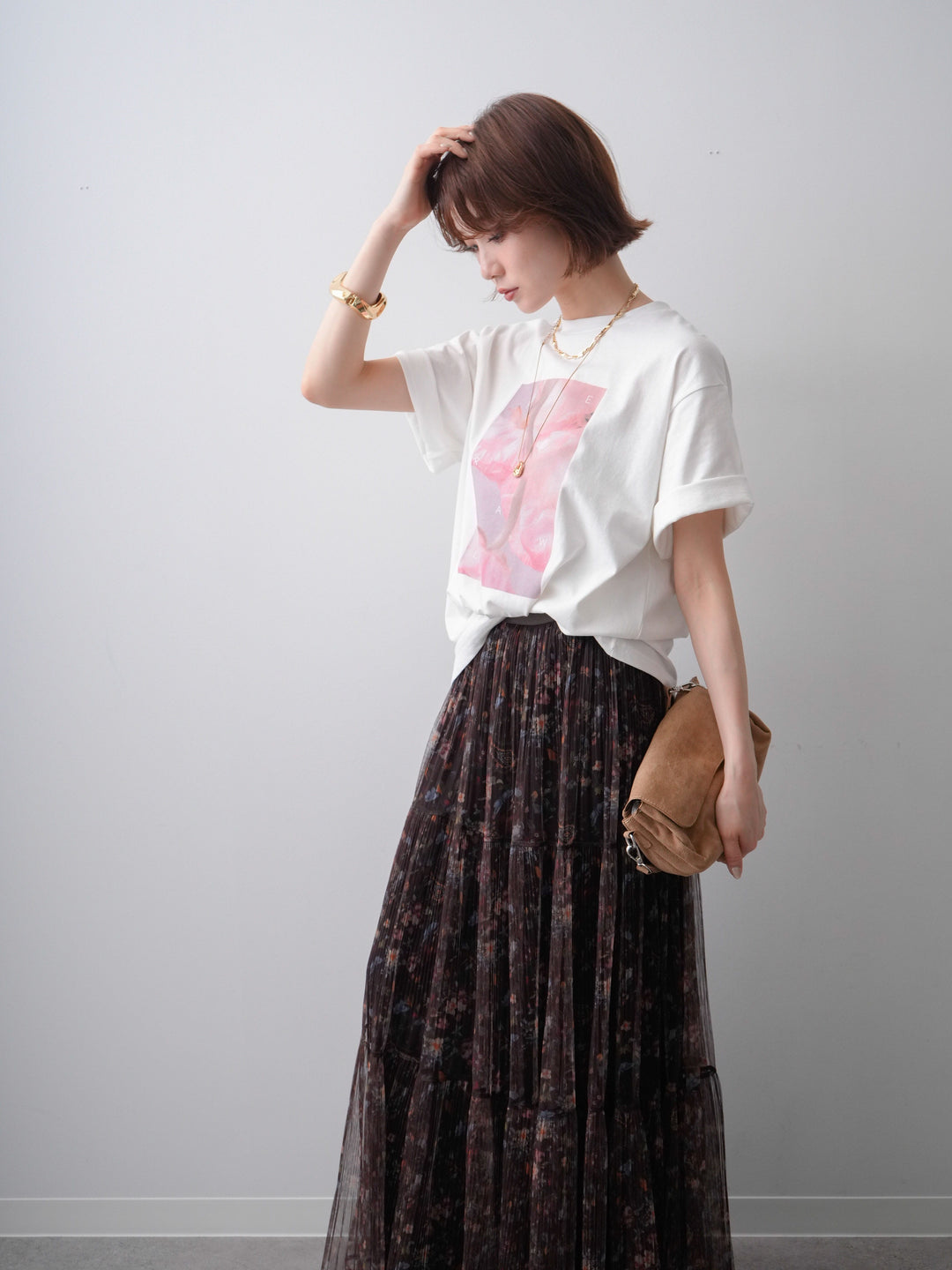 [予約]ニュアンスフローラルフォトTEE/OFF2