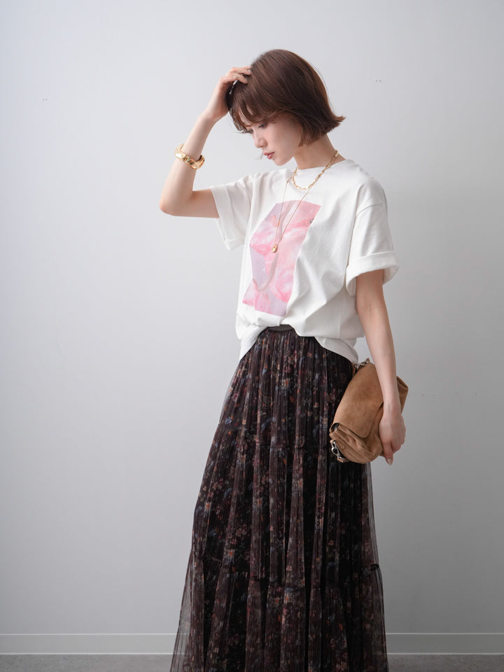 [予約]ニュアンスフローラルフォトTEE/OFF2