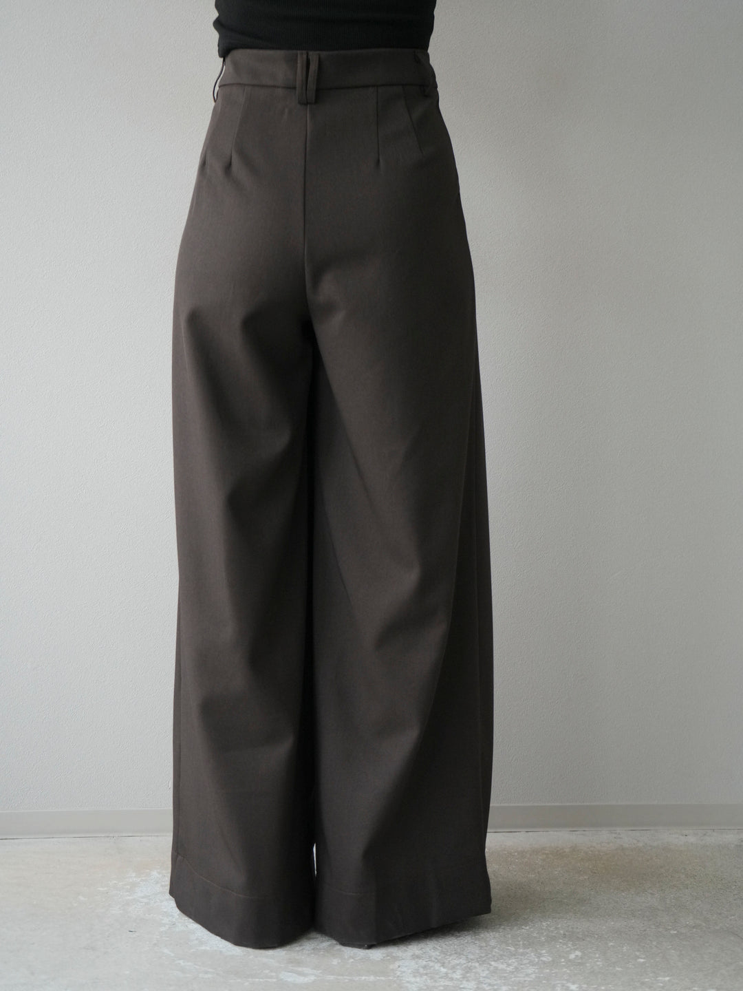 [予約]ダブルタックワイドパンツ/ブラウン