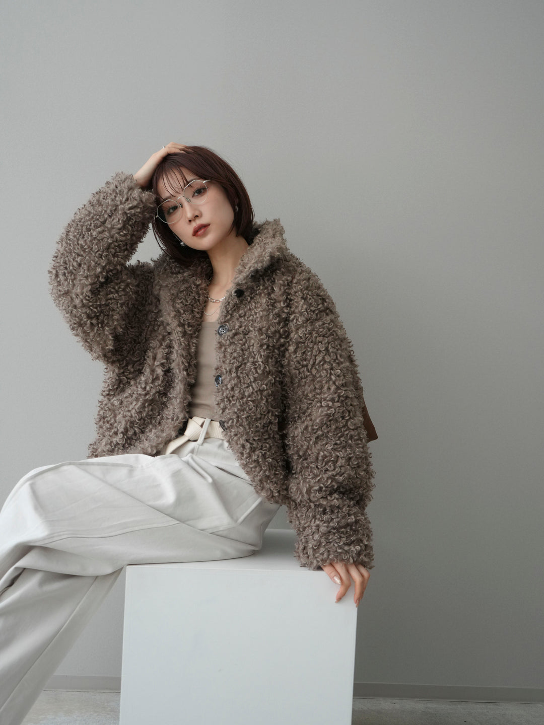 [SET]プードルファーミドルスタンドブルゾン+プードルファーミドルスタンドブルゾン(2set)