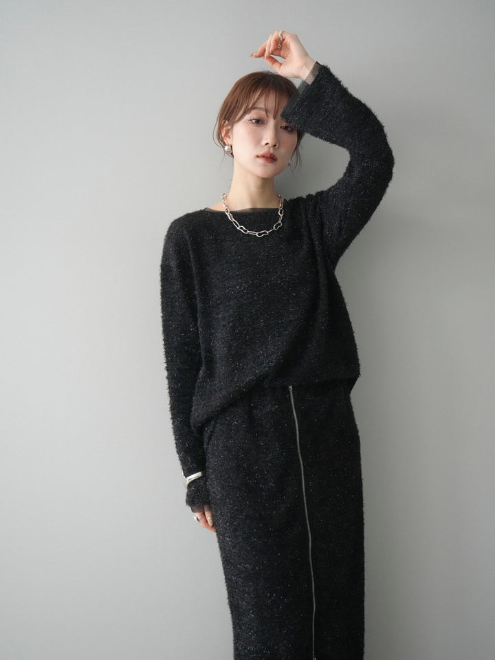 [SET]ラメシャギートップス+選べるアクセセット(2set)