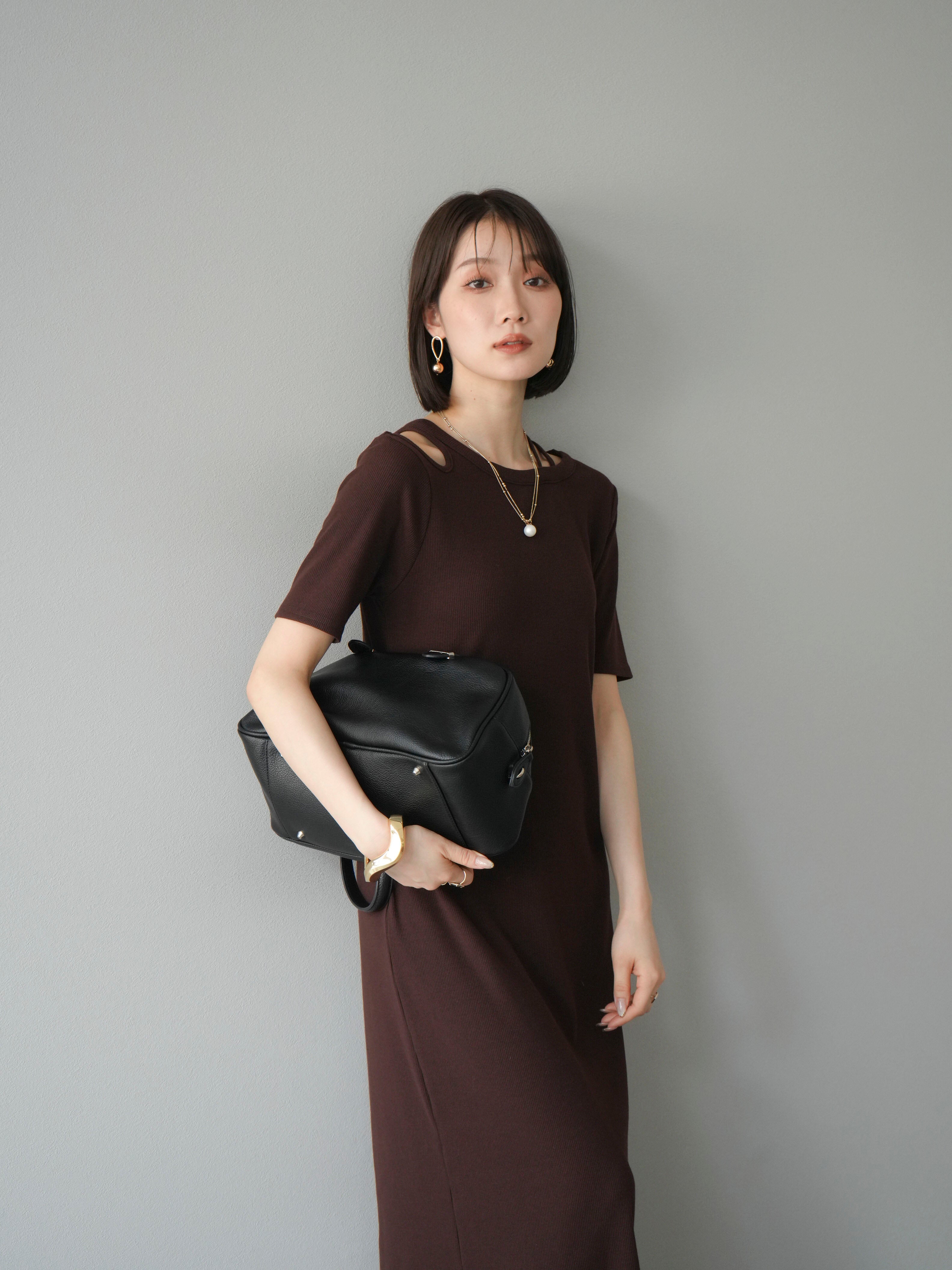 rika　Rワンピ ブラック×ブラウン クラシカルワンピース ロング ワンピース レディース ブラック