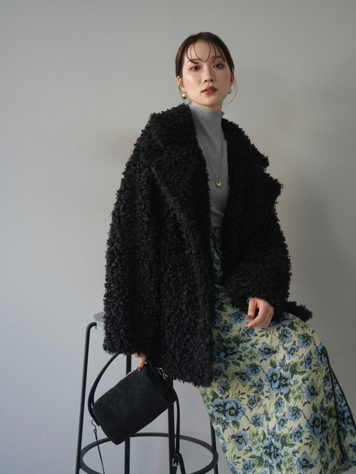 [予約]プードルファーダブルミドルコート/black