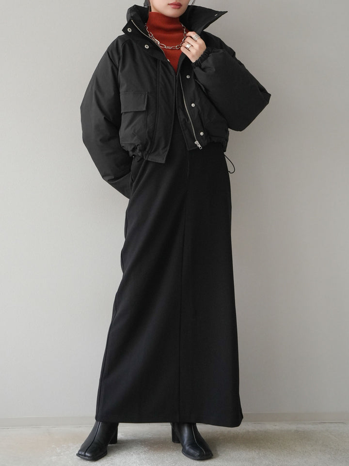 [予約]ファイバーダウンショートブルゾン/ブラック