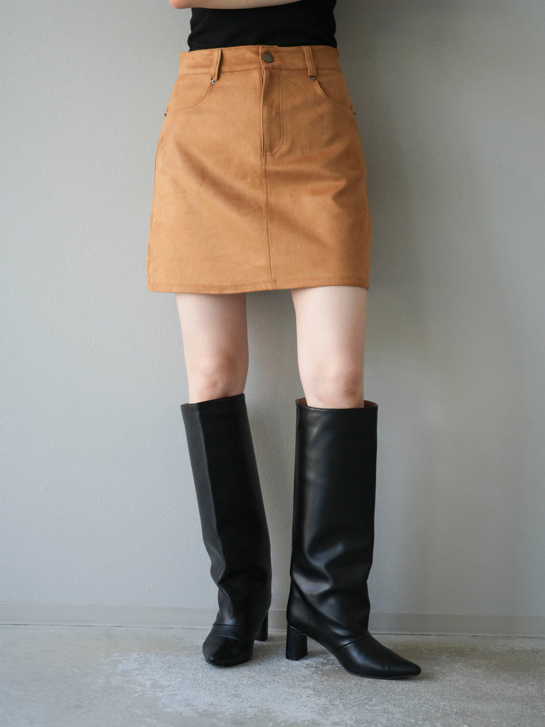 [予約]スエードペチパンツ付ミニスカート/ベージュ
