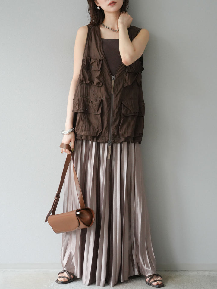 [予約]ナイロンBIGポケットシアーベスト/ブラウン