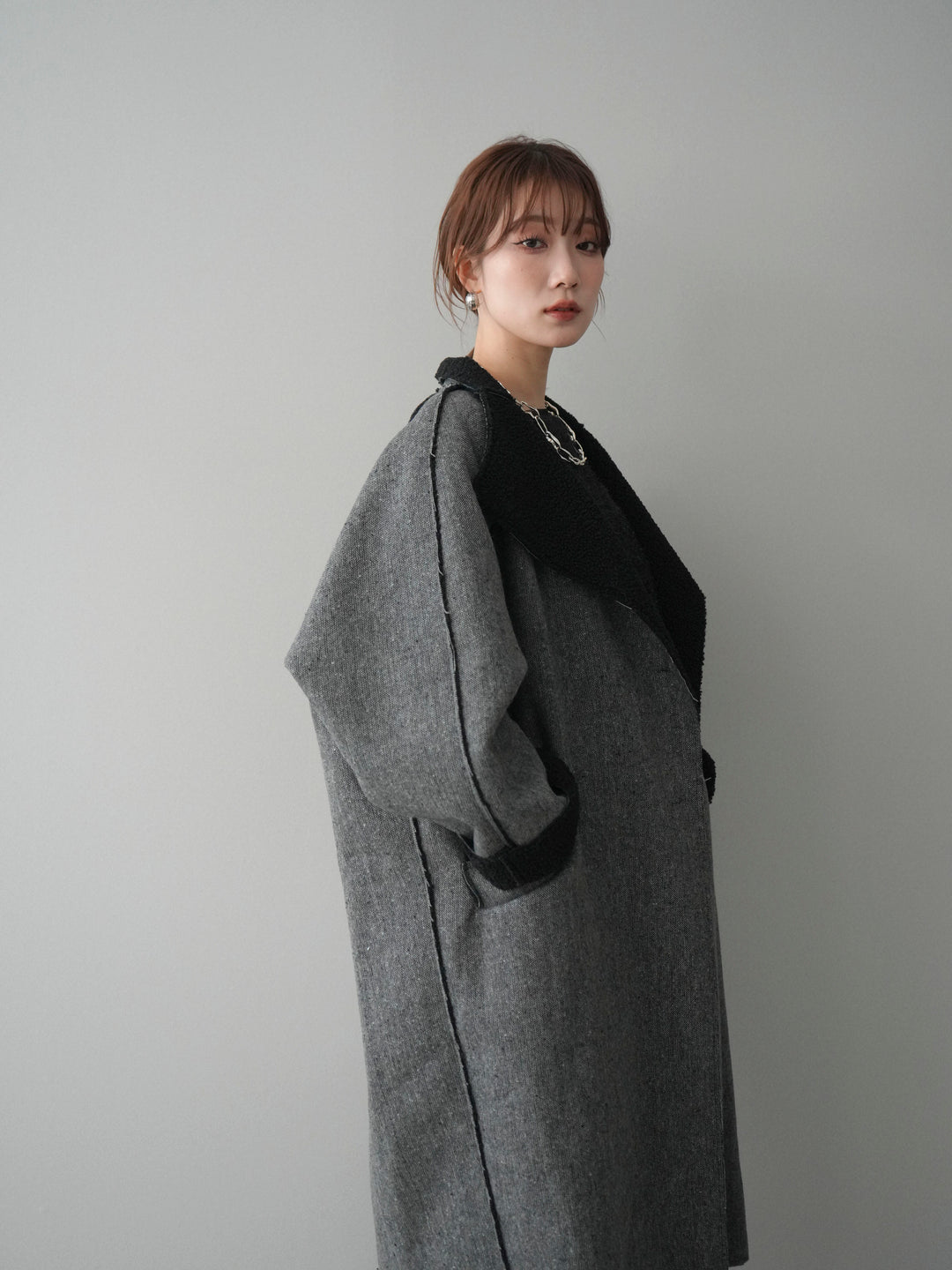 [予約]アウトシーム裏ボアコート/gray