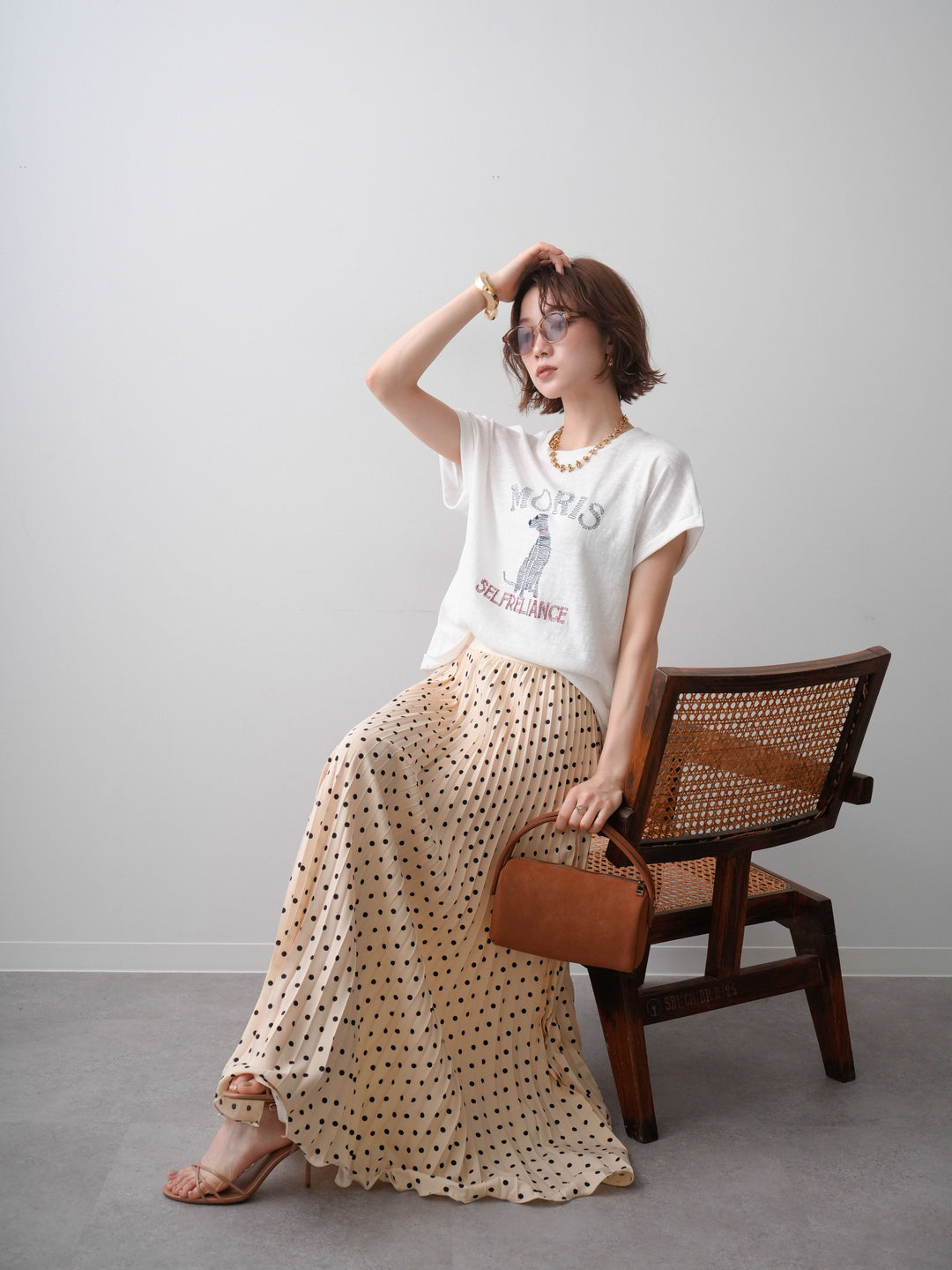 [SET]ドッグエンブロイダリーTEE+選べるアクセセット(2set)
