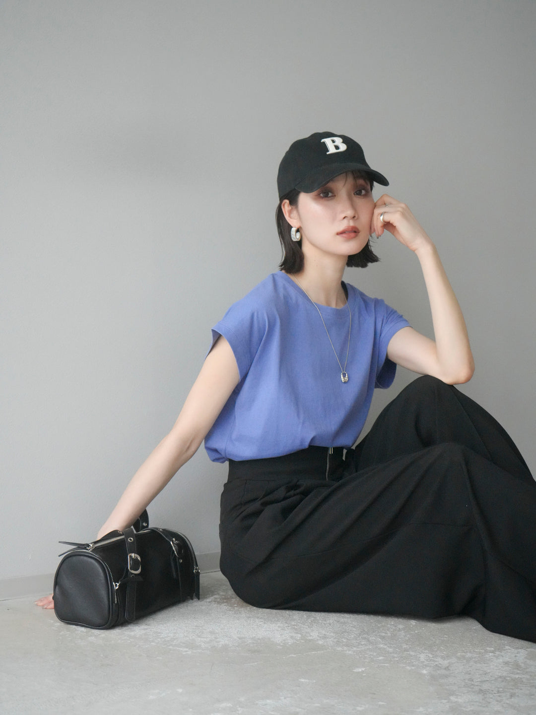 [予約]フレンチスリーブTシャツ/ブルーパープル　