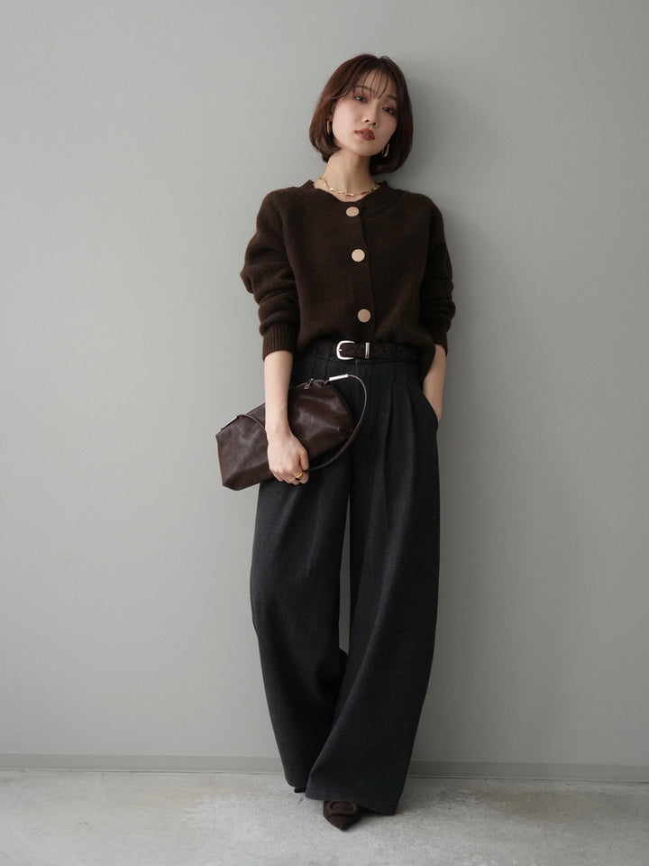 [予約]BIGボタンニットカーディガン/brown