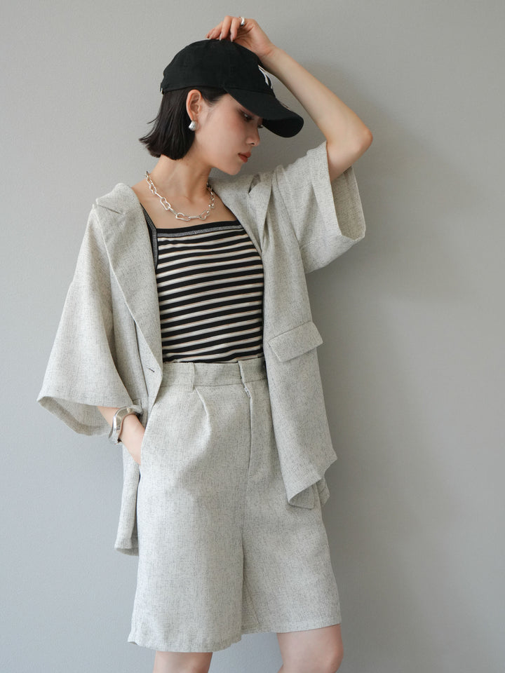[SET]サマーツイードハーフジャケット+サマーツイードハーフパンツ(2set)