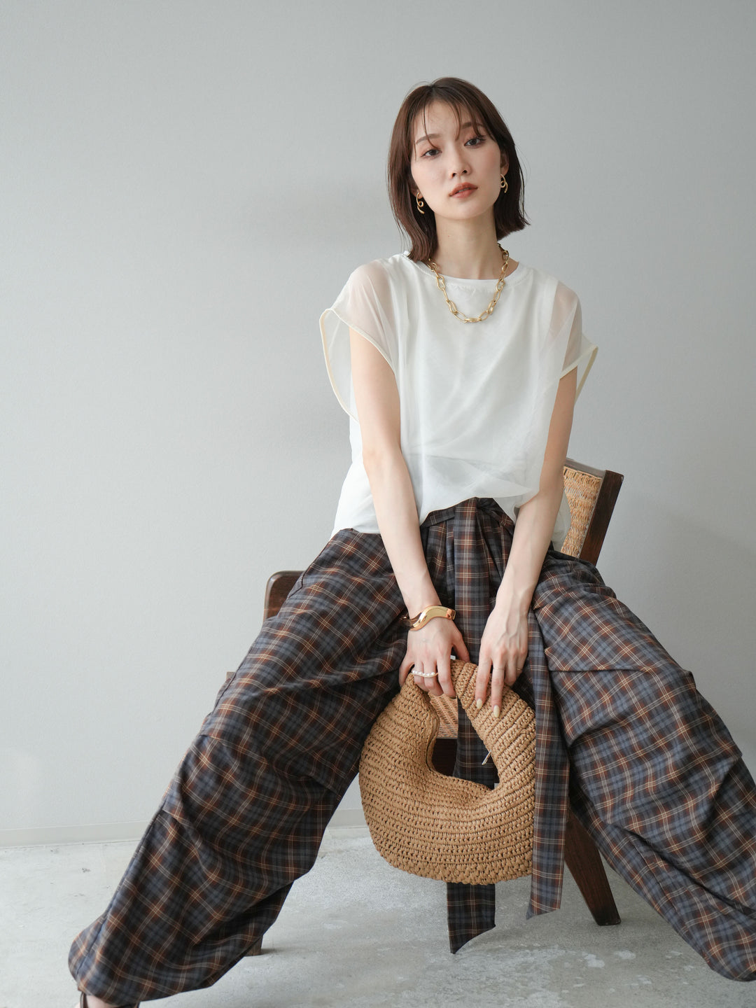 [予約]シアーレイヤードトップス/アイボリー