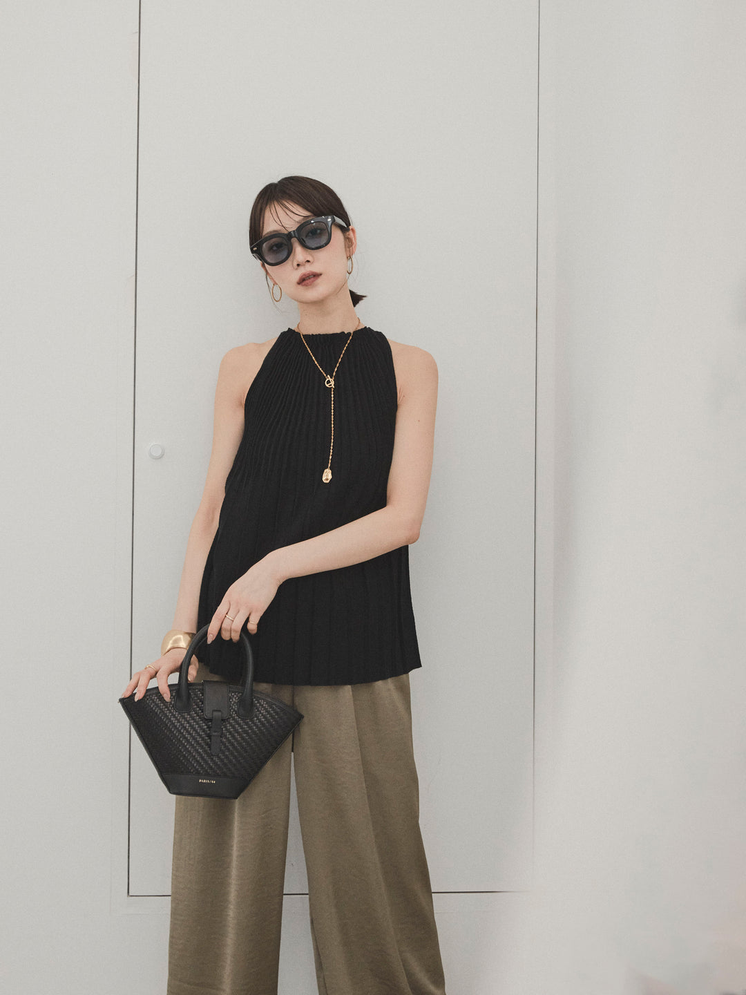 [SET]プリーツニットキャミソール+プリーツニットキャミソール(2set)