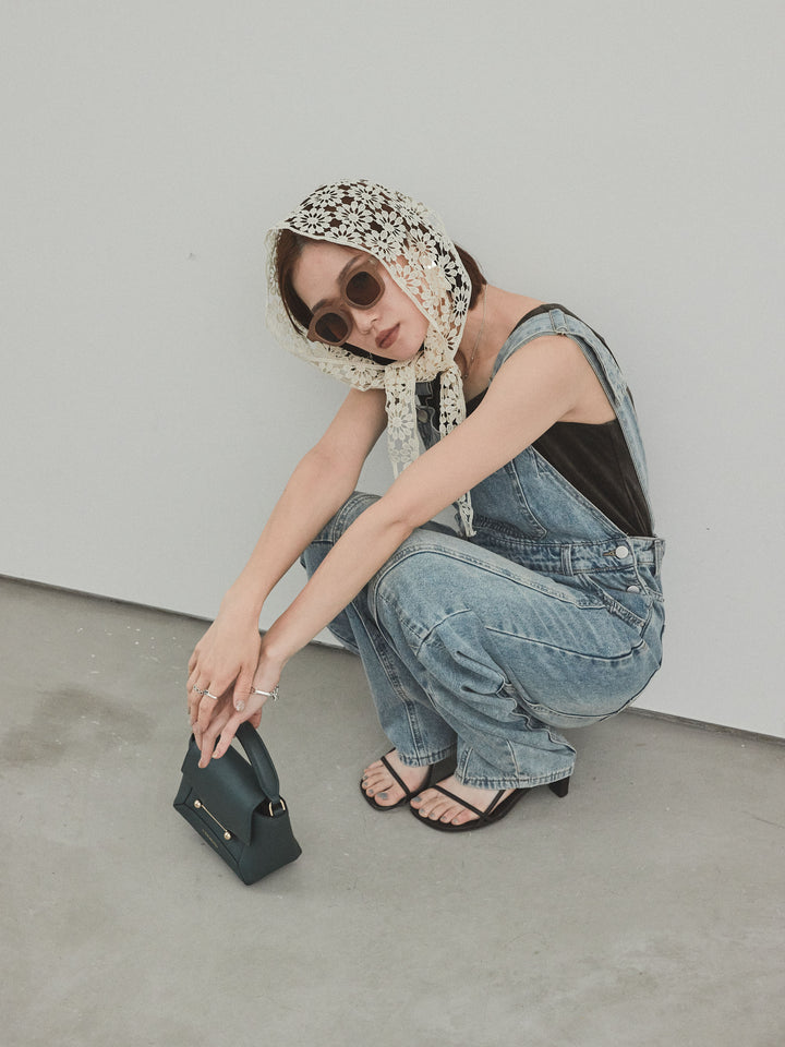 [予約]スクエアベロアタンクトップ/チャコール