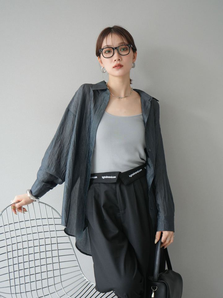 [予約]ワッシャーシャイニーシャツ/グレー