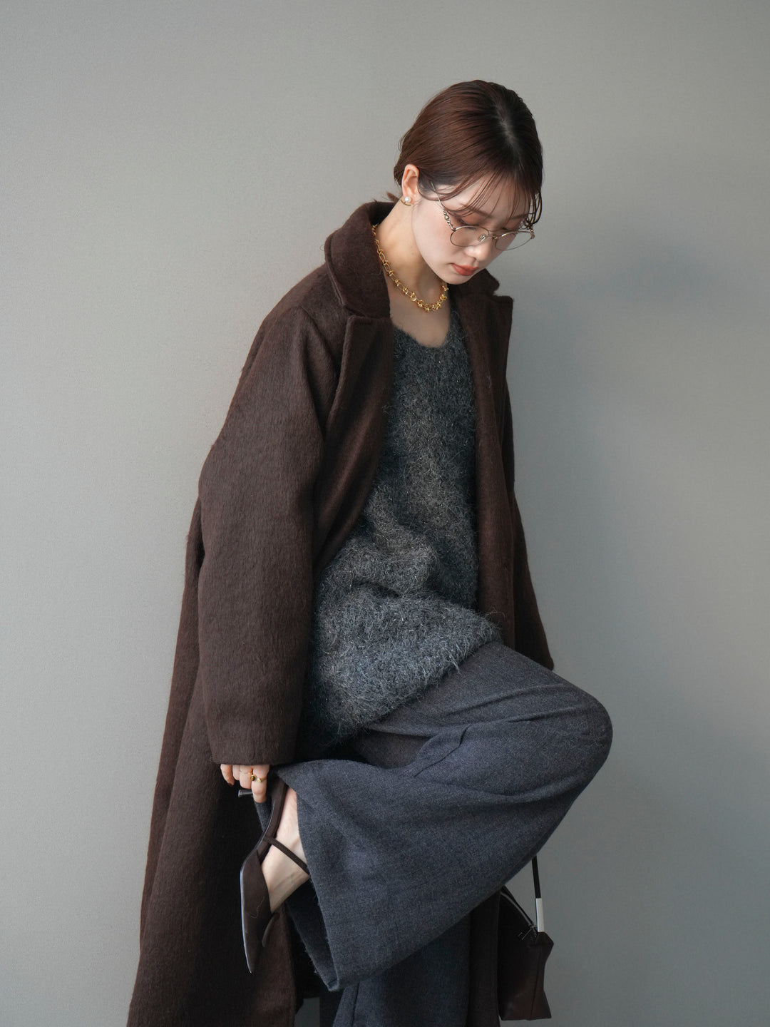 [予約]ソフトシャギーチェスターコート/brown