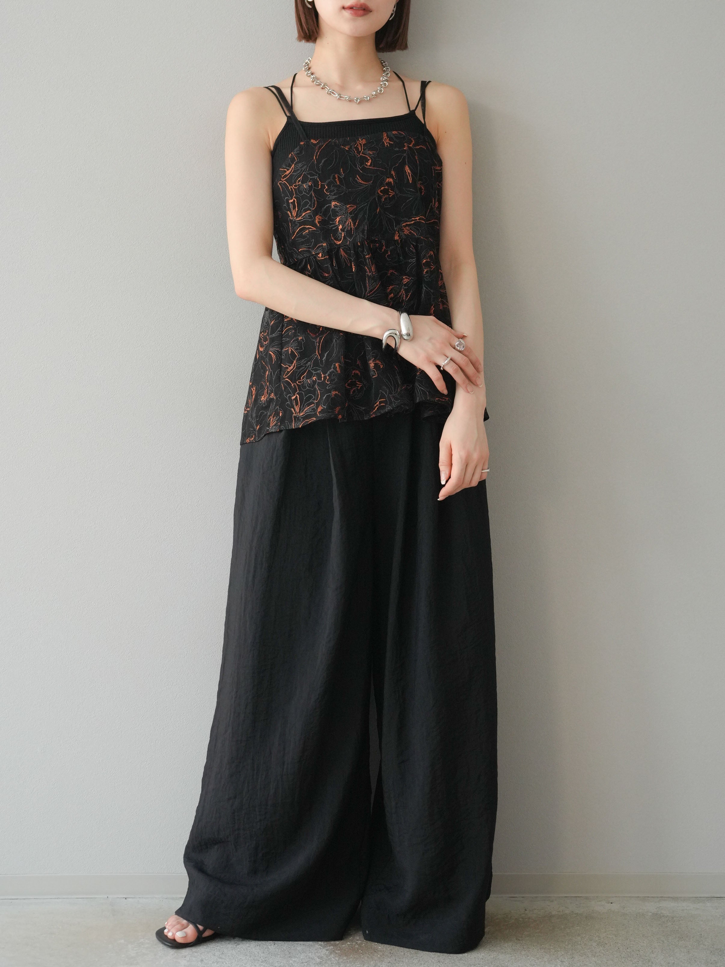 予約]シアータックワイドパンツ/ブラック – Lumier