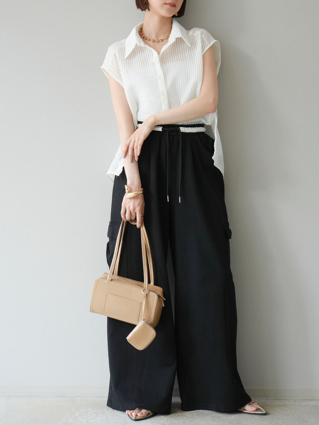 [SET]ウエストラインサイドポケットスウェットパンツ+ウエストラインサイドポケットスウェットパンツ(2set)