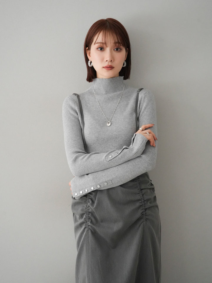 【預購】褶皺吊帶裙/炭灰