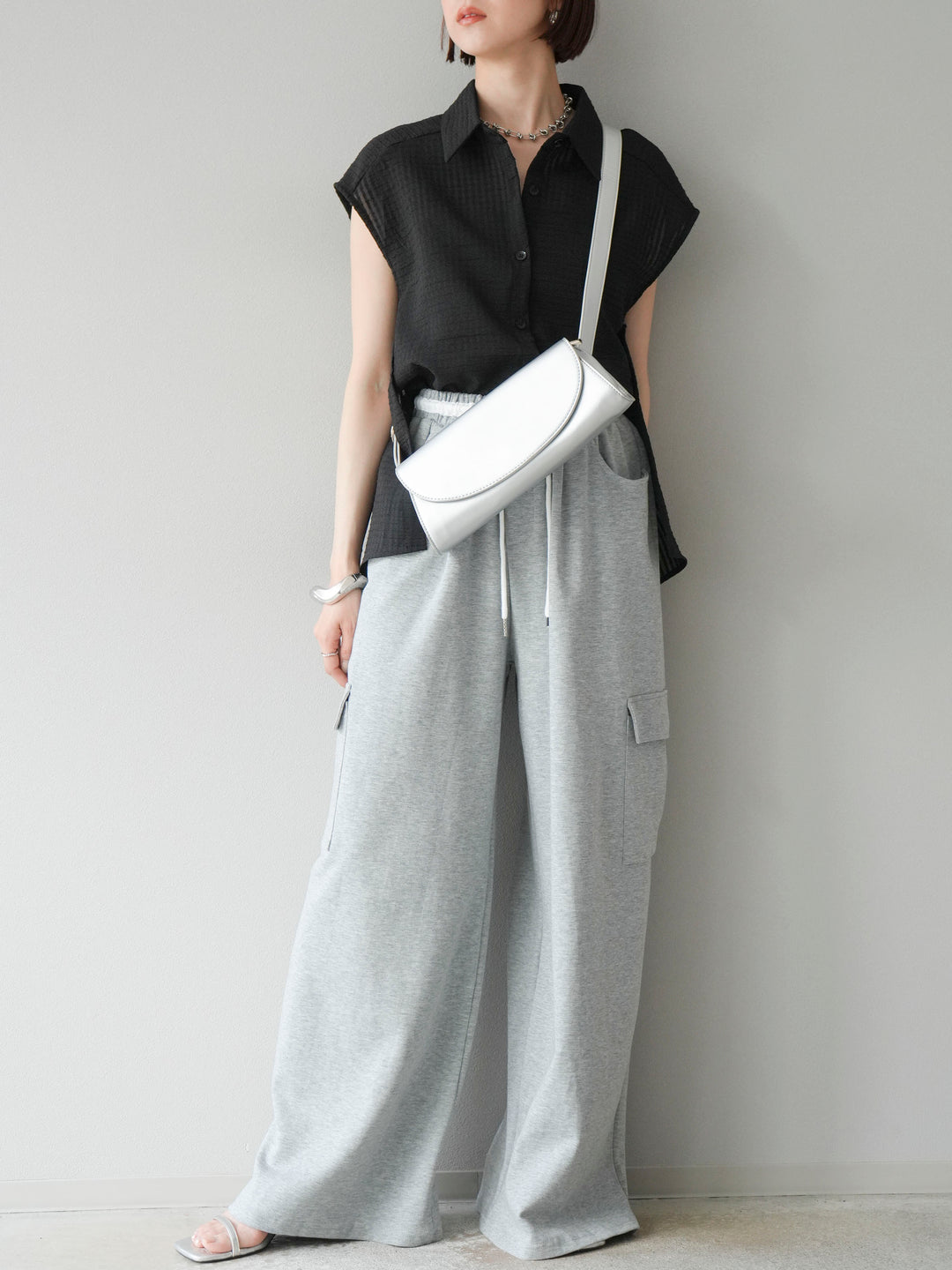 [SET]ウエストラインサイドポケットスウェットパンツ+ウエストラインサイドポケットスウェットパンツ(2set)