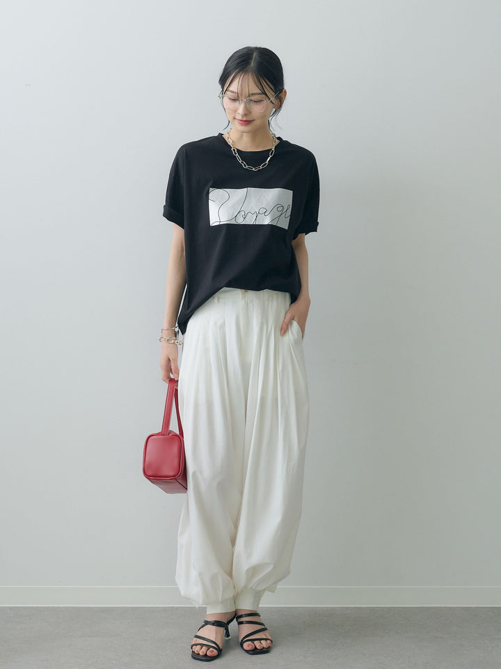 [予約]カフヘムタックコクーンパンツ/white